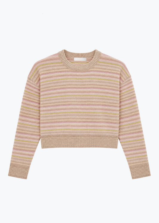  sablyn womens Stevie Shrunken Crewneck Pullover in Dune Heather