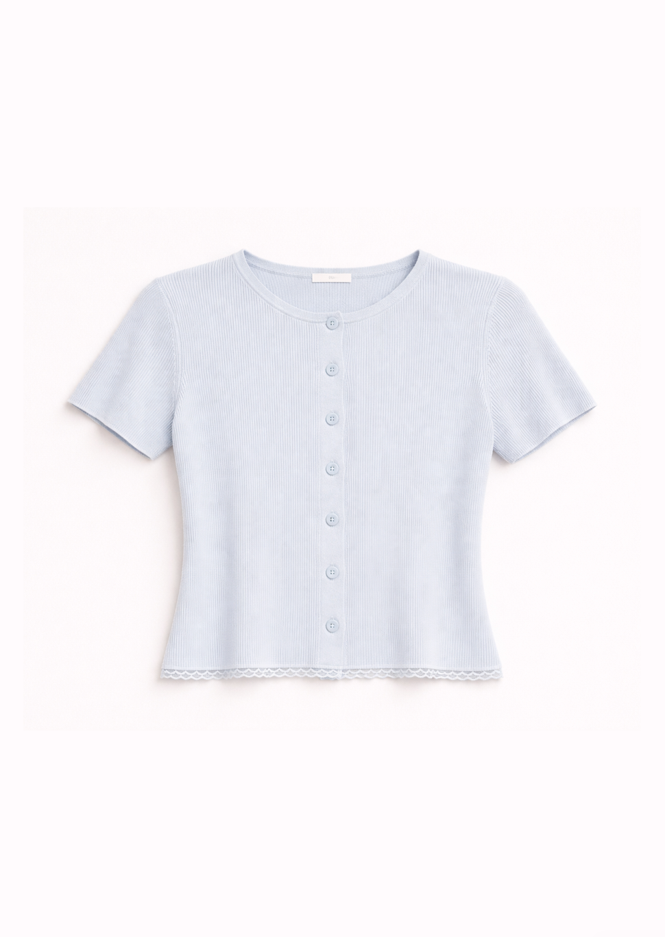 sablyn womens light whisper blue wool Adelaide Slim Cardigan with Lace