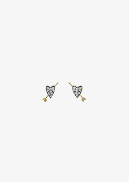 sorellina fine jewelry 18k yellow gold Heart Motif Studs