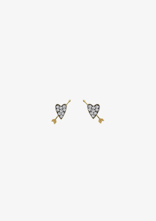 sorellina fine jewelry 18k yellow gold Heart Motif Studs