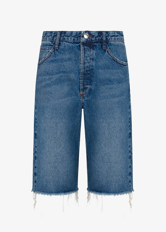 sprwmn Denim Bermuda Shorts in eva wash