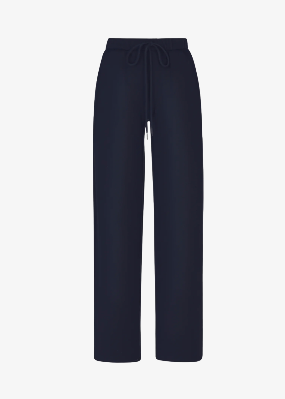 sprwmn Straight Leg Cotton Terry Sweatpants in Navy
