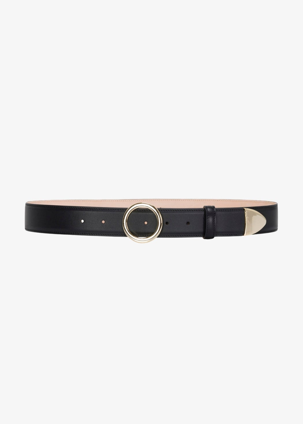 sprwmn black leather Jackie Belt gold hardware