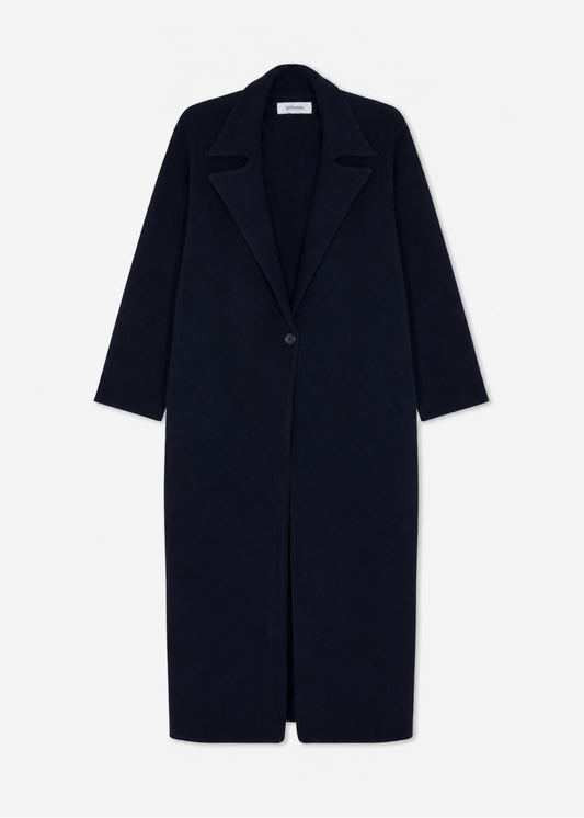 sprwmn womens Cashmere Classic Coat in Navy