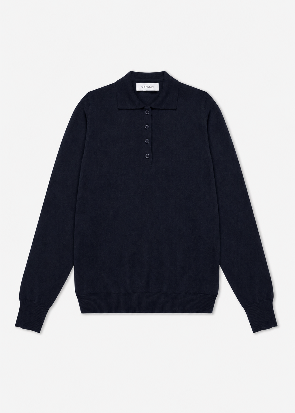 sprwmn womens Cashmere Polo Sweater in Navy