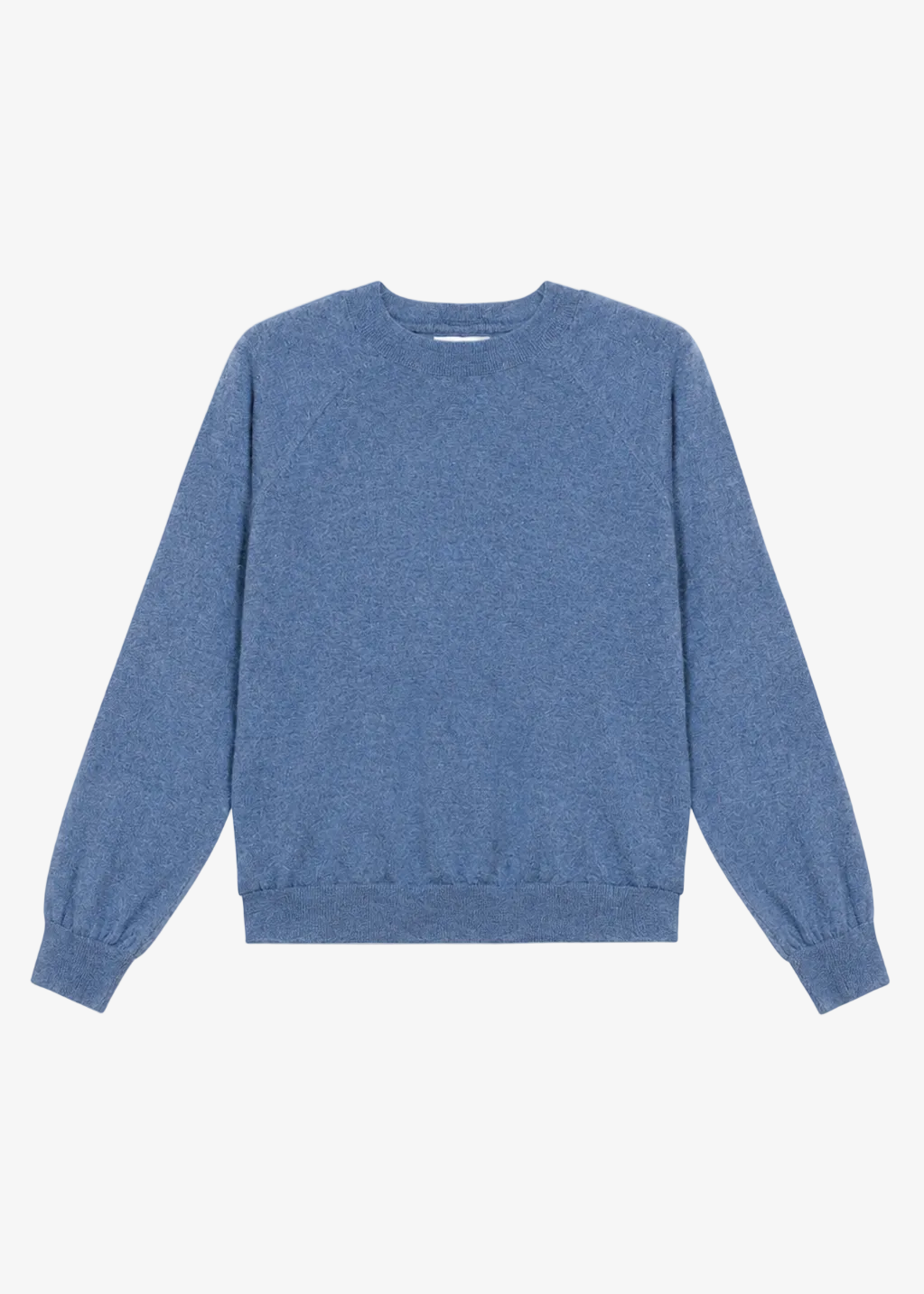 sprwmn womens Cashmere Raglan Sweater in Chambray Blue