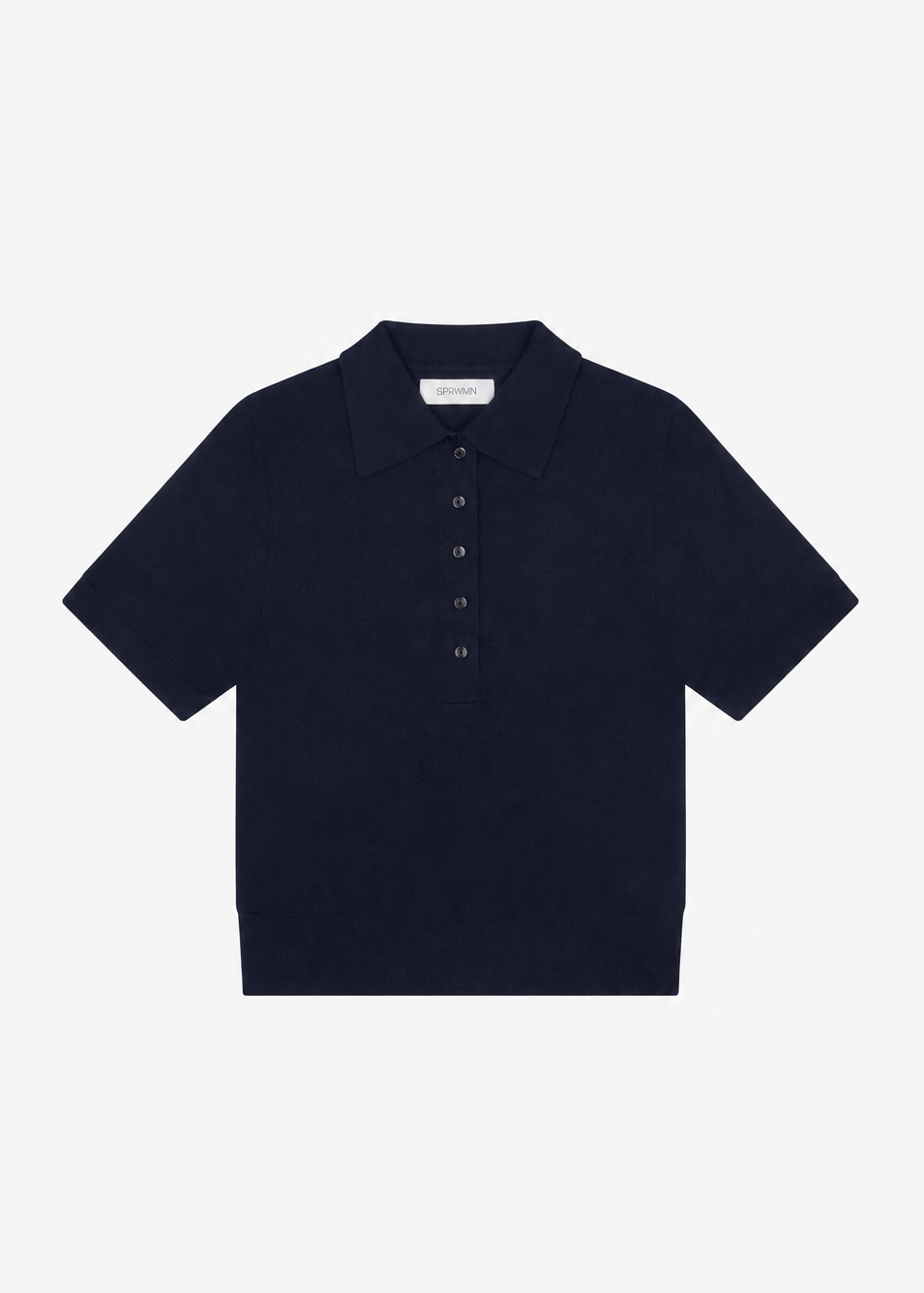 sprwmn womens Harper Cashmere polo Top in Navy