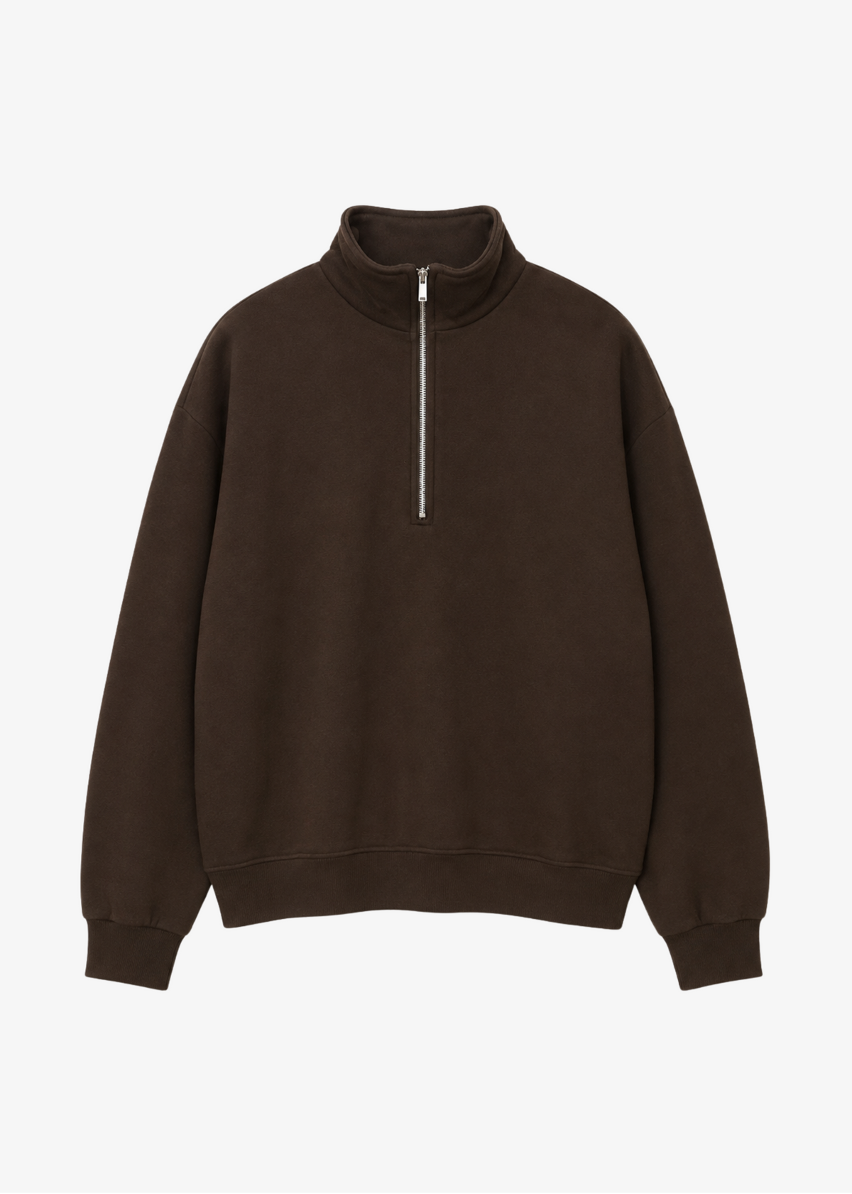 sprwmn womens Quarter Zip Sweatshirt in Americano brown