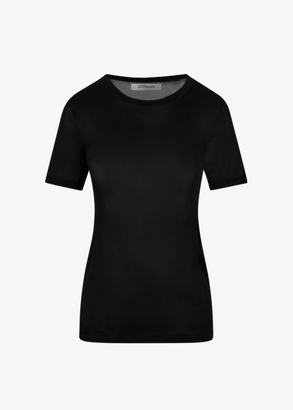 sprwmn womens Silky Jersey Classic Tee in Black