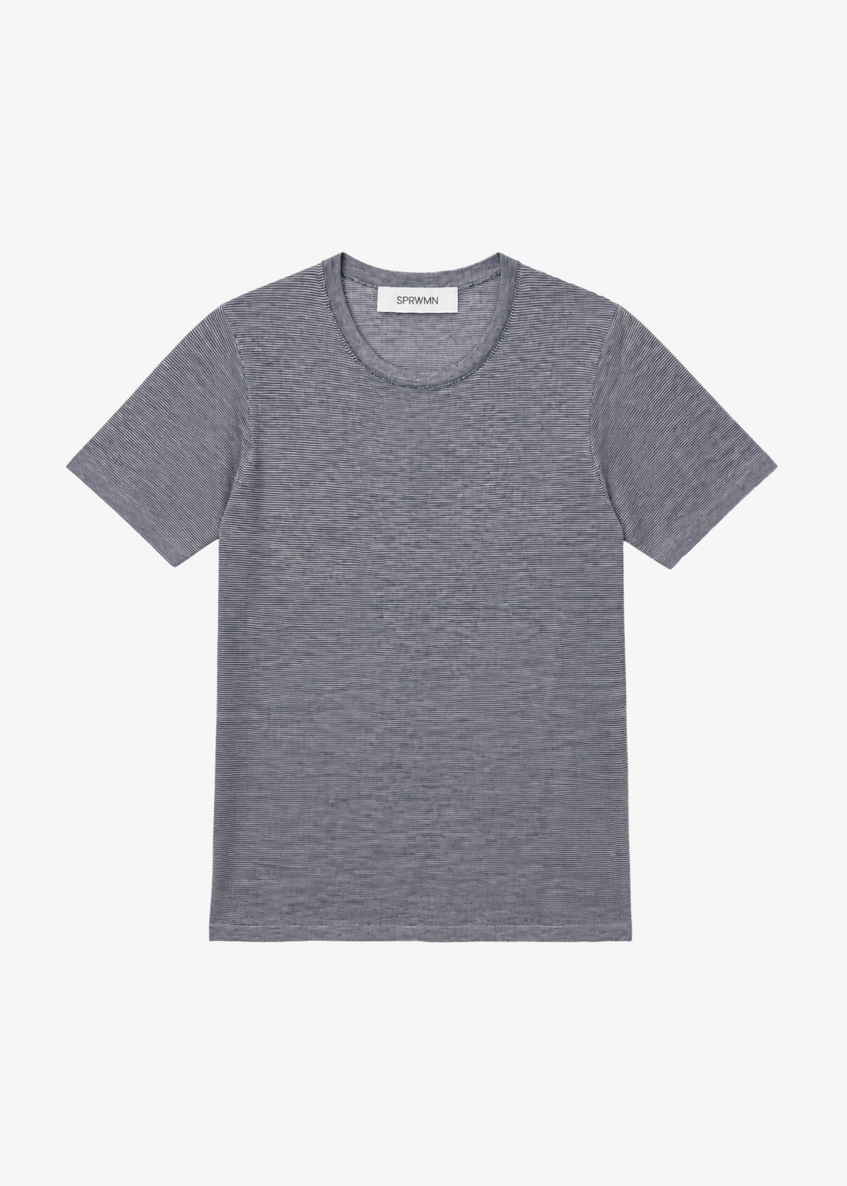 sprwmn womens Tissue Classic Short Sleeve Tee in Navy Mini Stripes