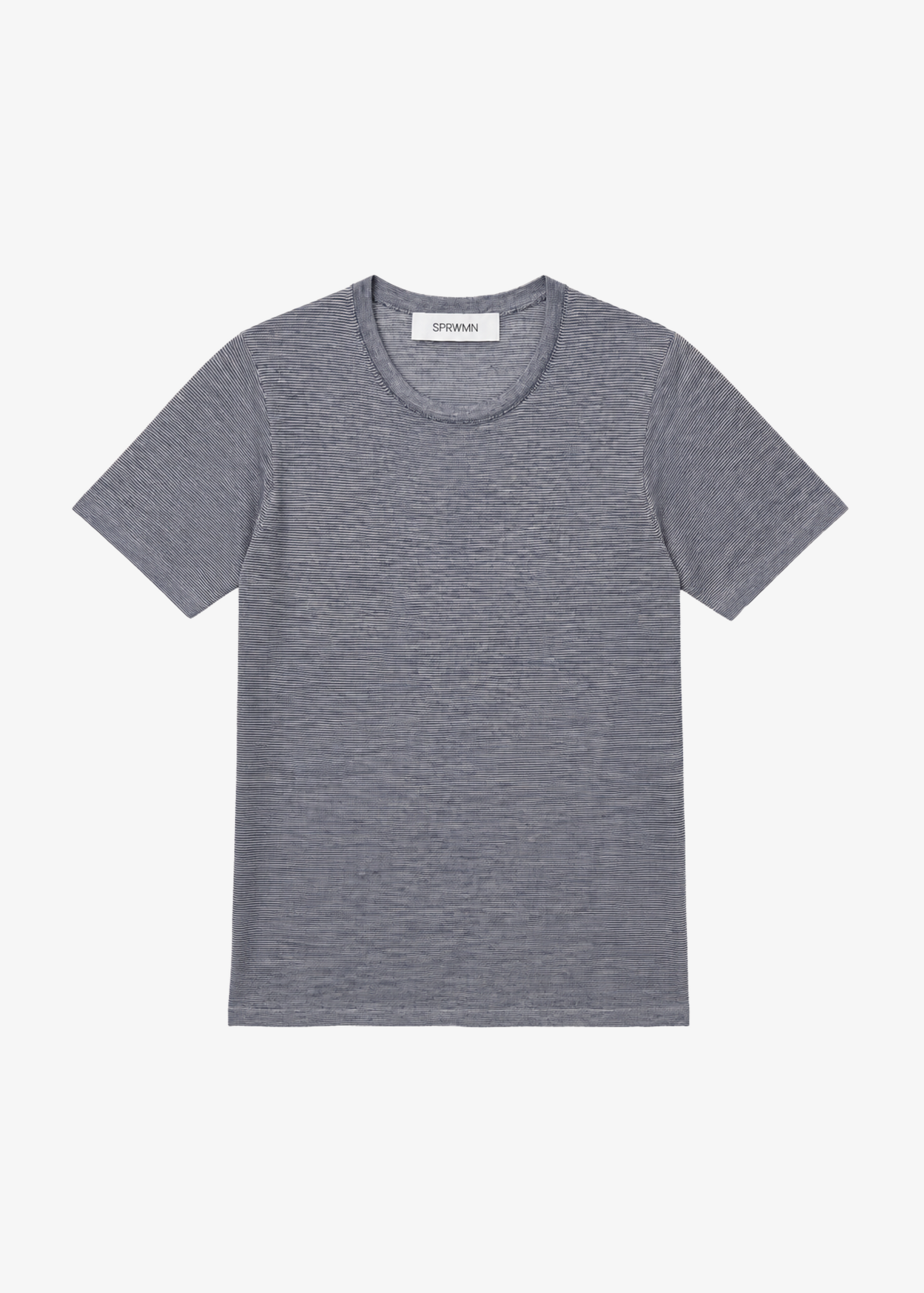 sprwmn womens Tissue Classic Short Sleeve Tee in Navy Mini Stripes