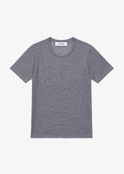sprwmn womens Tissue Classic Short Sleeve Tee in Navy Mini Stripes