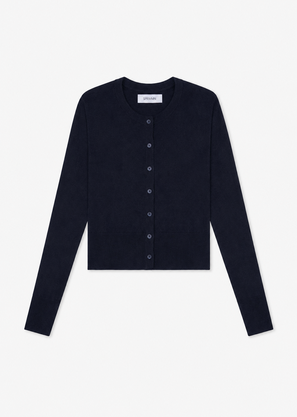 sprwmn womens Ultra Fine Cashmere Baby Cardigan in Navy