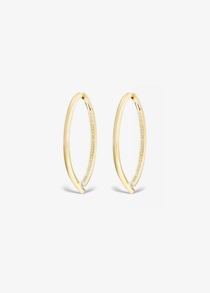 tabayer fine jewelry 18k yellow gold Pavé Diamond Oera Earrings