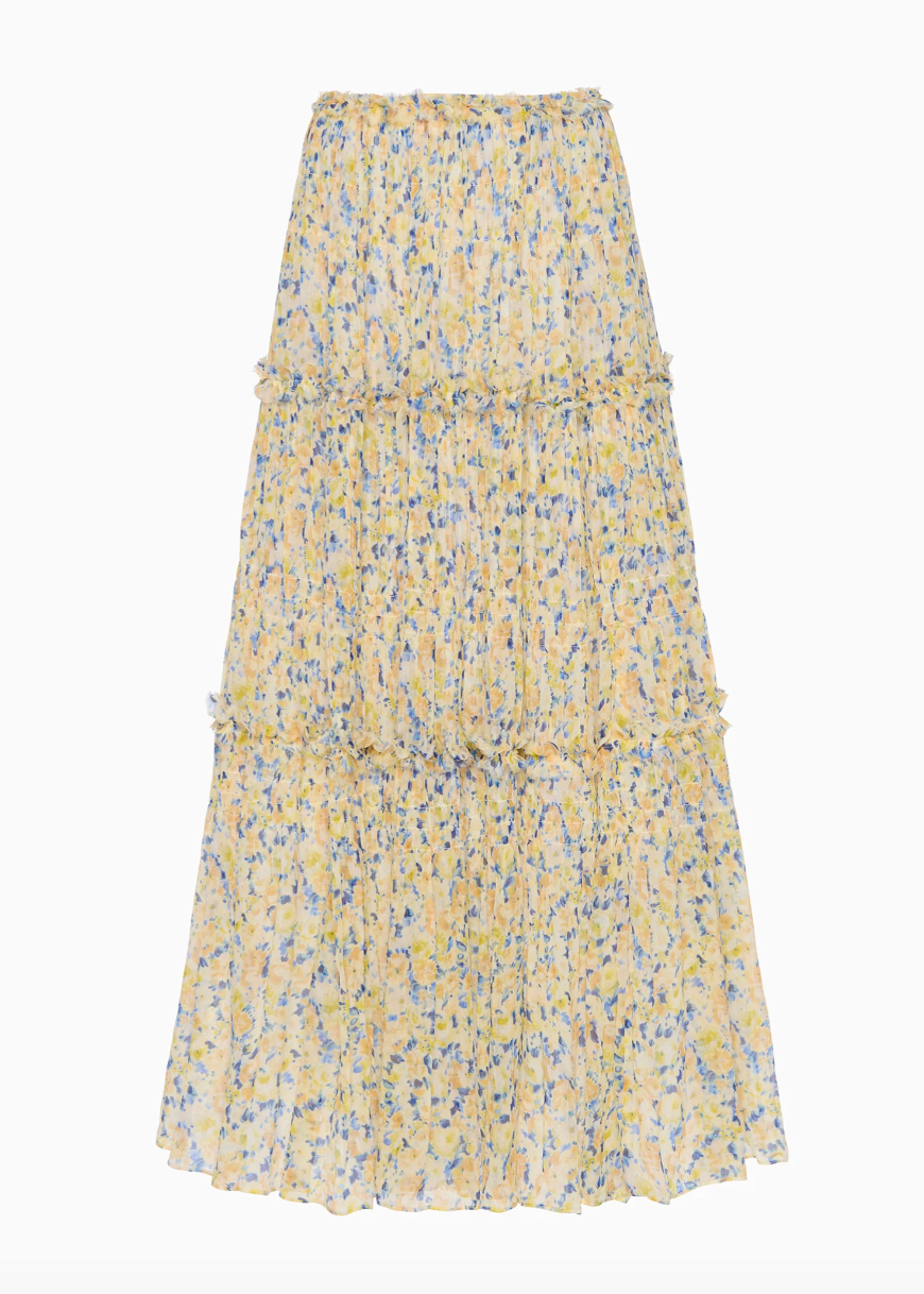 ulla johnson womens Virginie Silk Skirt in Daffodil