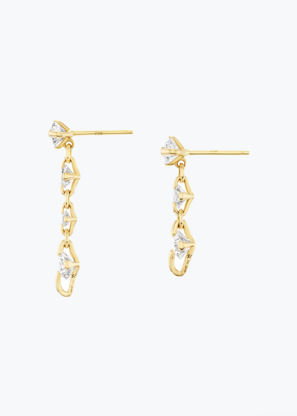 uniform object fine jewelry 18k yellow gold Mantle Float Drops with Diamonds