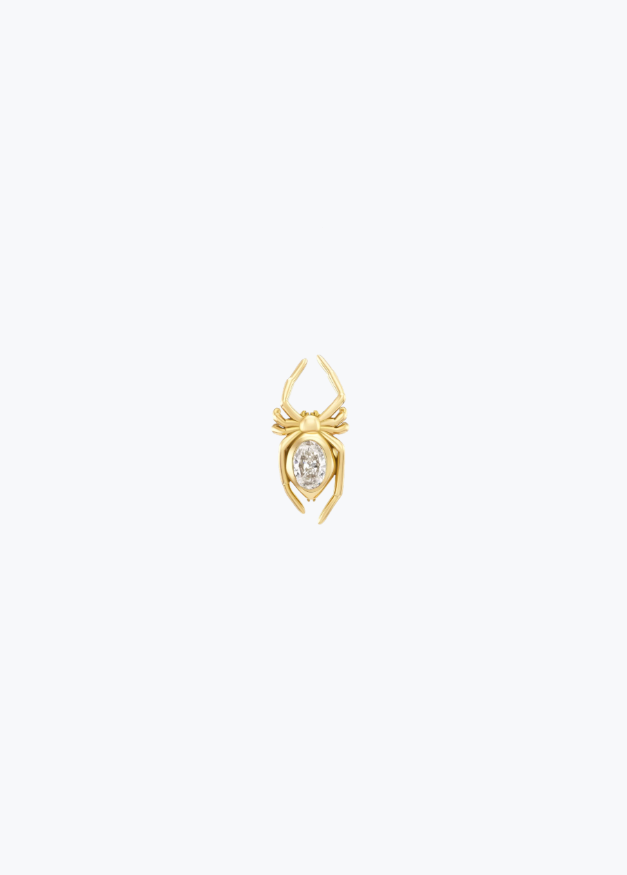uniform object fine jewelry 18k yellow gold Mini Spider Pin with Diamond