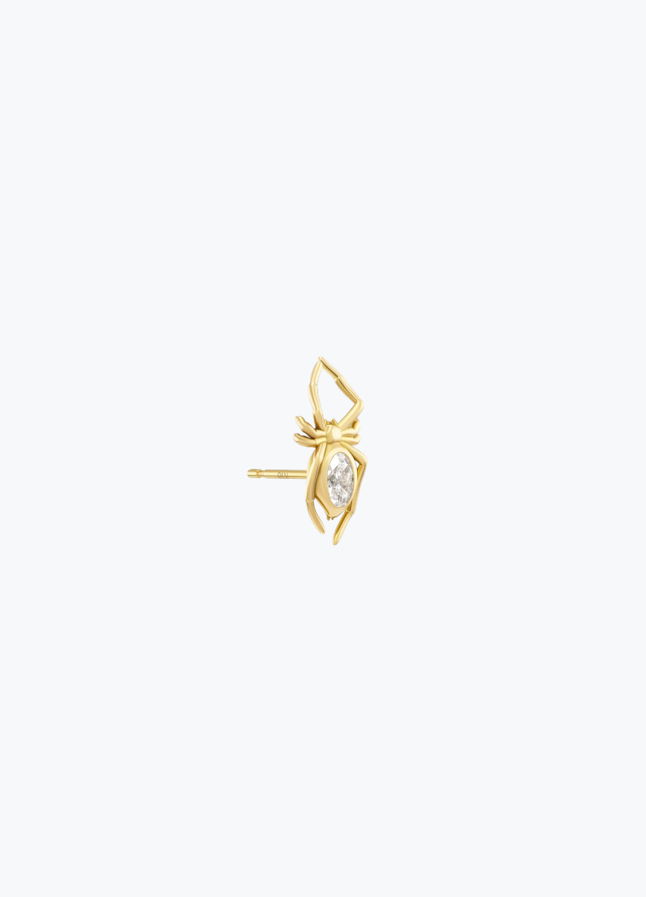 uniform object fine jewelry 18k yellow gold Mini Spider Pin with Diamond