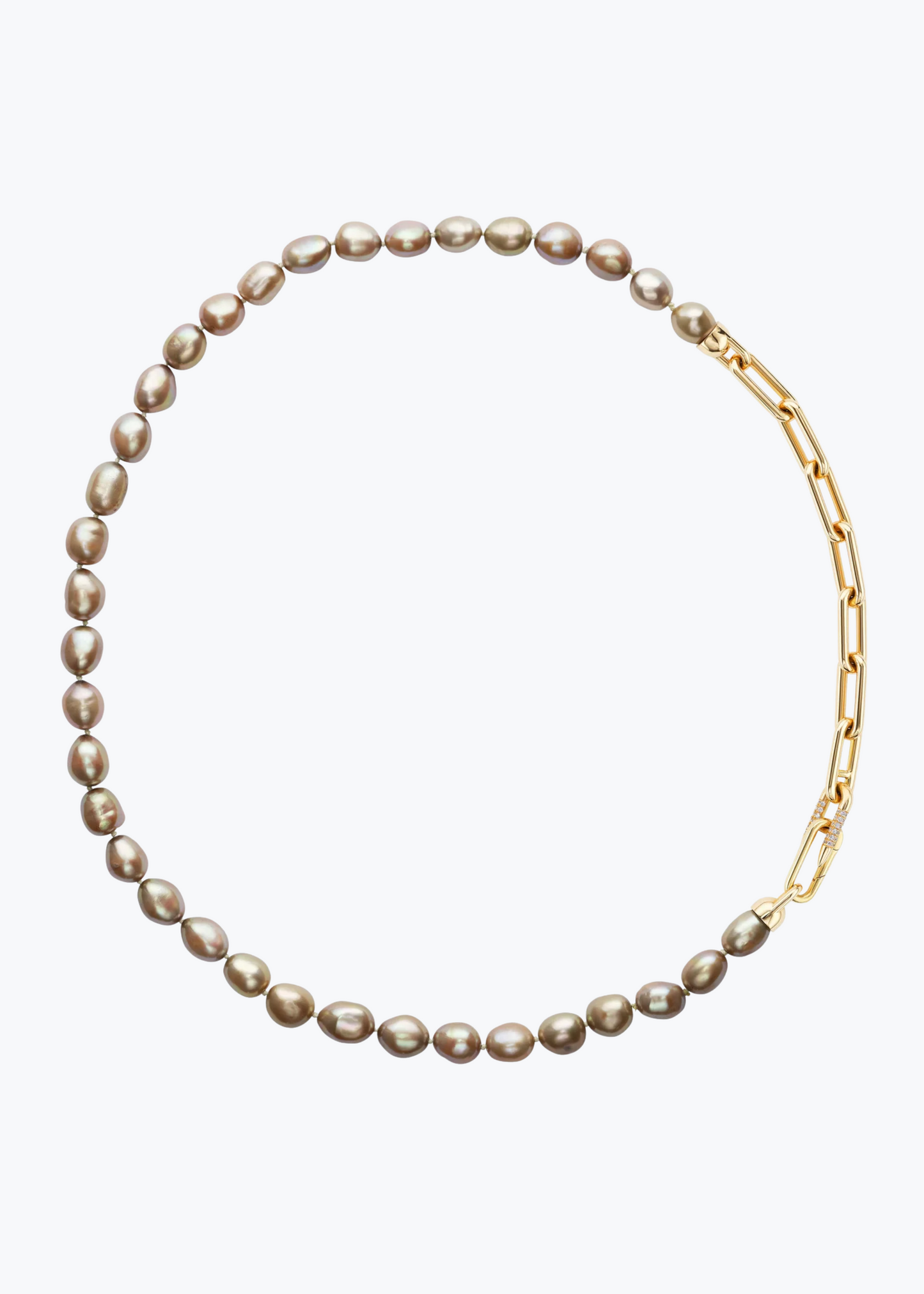 uniform object fine jewelry 18k yellow gold Pearl Heavy Metal Lariat necklace