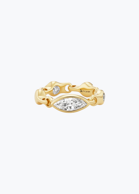 uniform object fine jewelry 18k yellow gold Supernova Marquise Diamond Stacking Ring