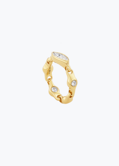 uniform object fine jewelry 18k yellow gold Supernova Marquise Diamond Stacking Ring