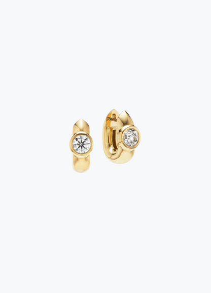 uniform object fine jewelry 18k yellow gold Tusk Huggies with Diamonds