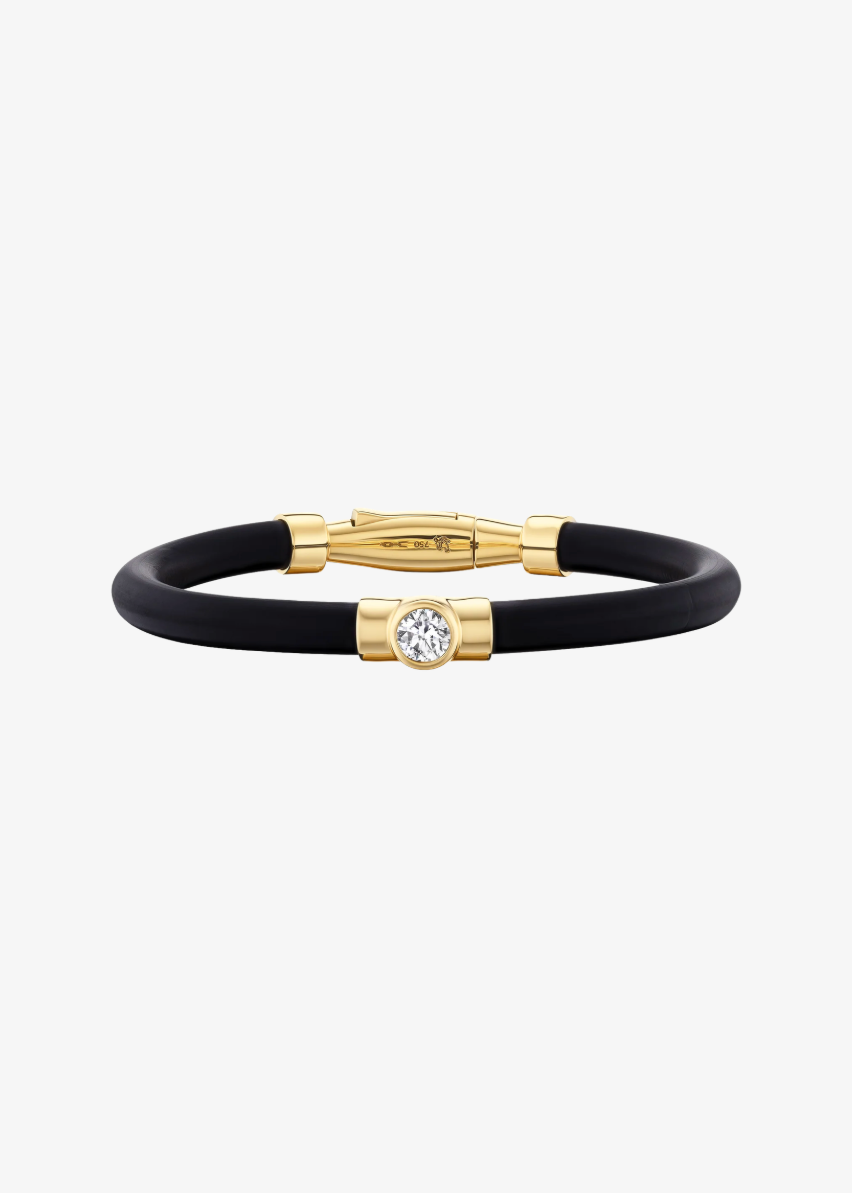 uniform object fine jewelry 18k yellow gold  round diamond Carbon Bracelet