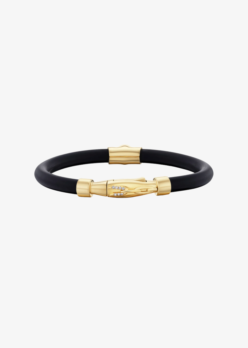 uniform object fine jewelry 18k yellow gold  round diamond Carbon Bracelet