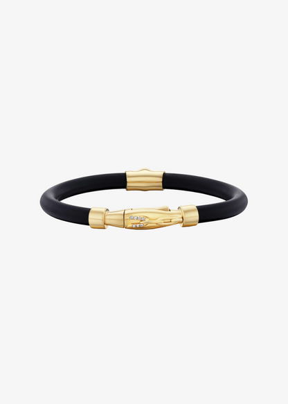 uniform object fine jewelry 18k yellow gold  round diamond Carbon Bracelet