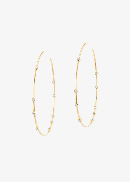 uniform object womens fine jewelry Diamond Float 3" Hoops