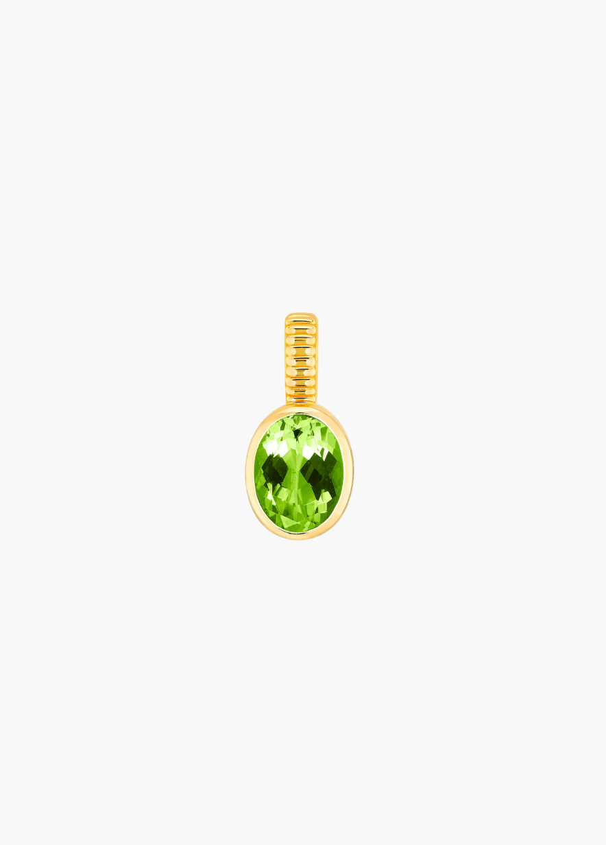 viltier fine jewelry 18k yellow gold Talisman Charm with Peridot