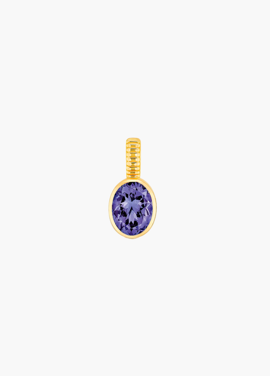 viltier fine jewelry 18k yellow gold Talisman Charm with Tanzanite