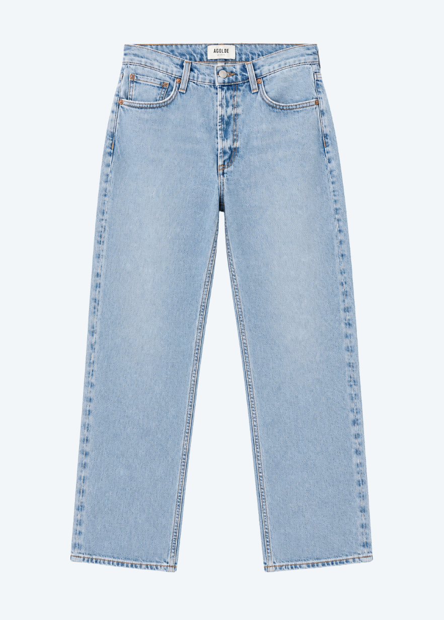 womens AGOLDE Denim Kye Mid-Rise Straight Crop Jean