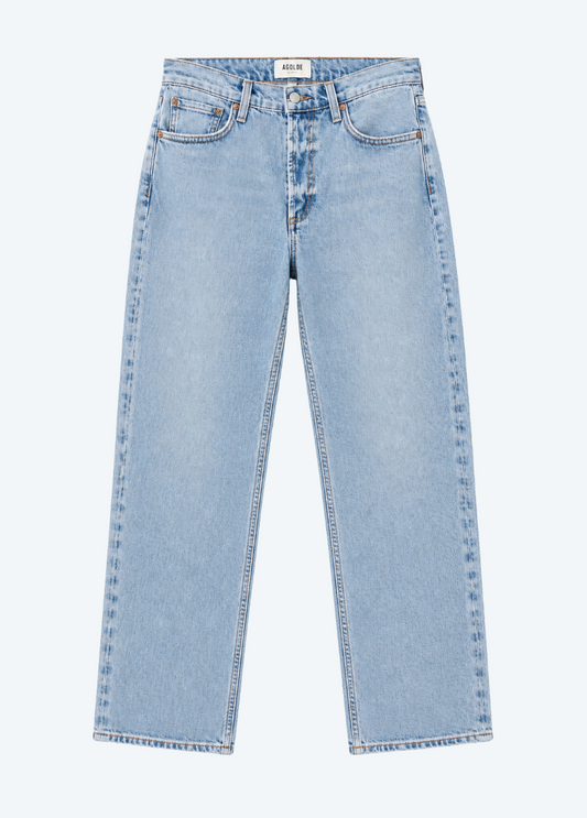 womens AGOLDE Denim Kye Mid-Rise Straight Crop Jean