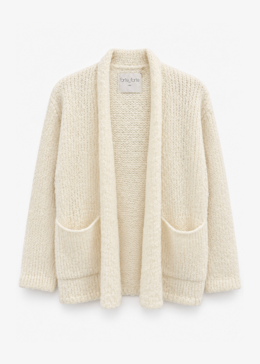 womens forte_forte Gauzed Wool Mohair Oversized Cardigan blanc ivory