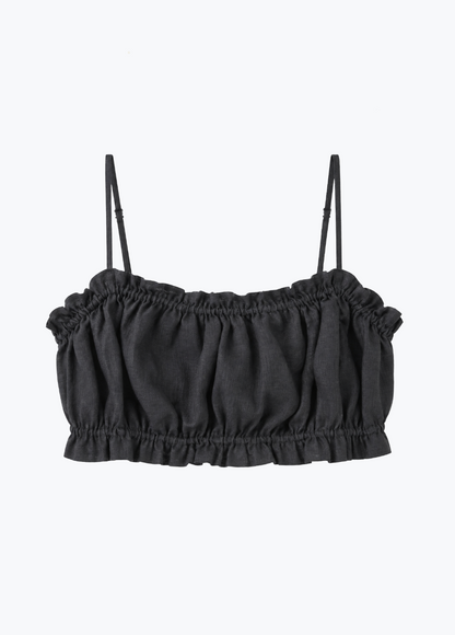 womens trovta Brigette Linen Bandeau Top black