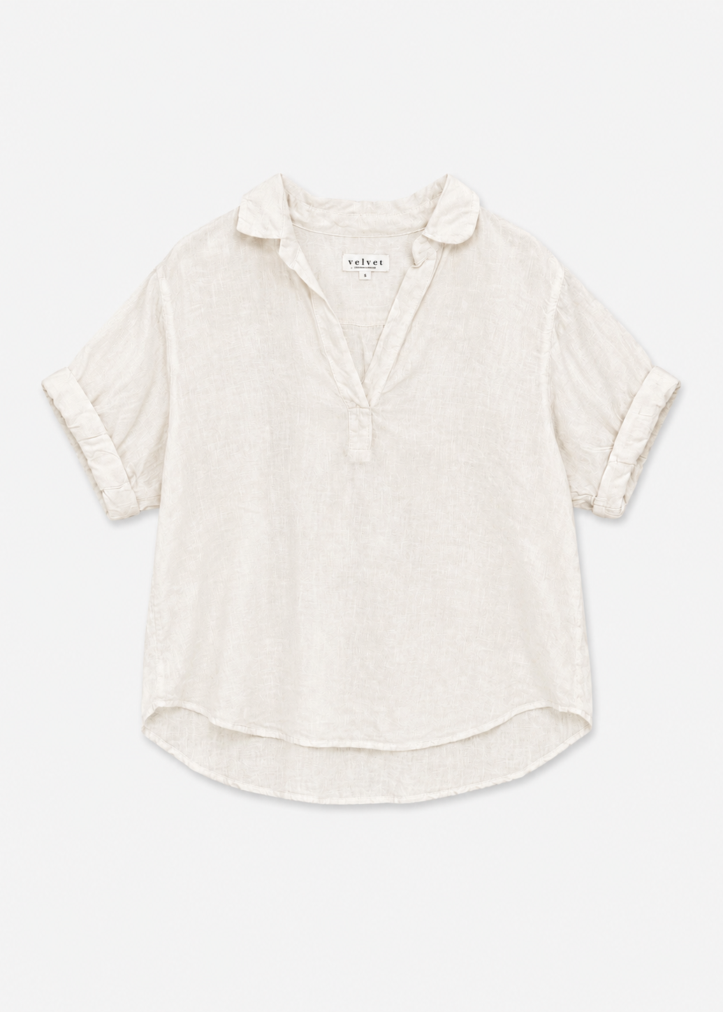 WOMENS VELVET GRAHAM SPENCER Elerie Linen Top in Chalk