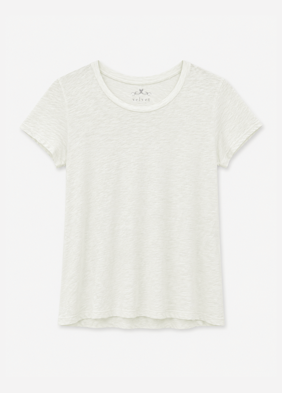 womens velvet tees graham spencer odelia Crew Neck Tee in Ecru