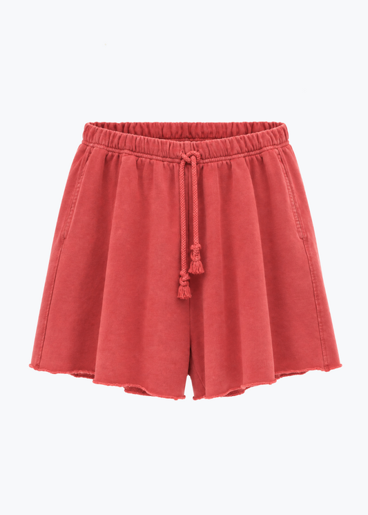 womens xirena Rocco Terry Sweatshort in vintage red