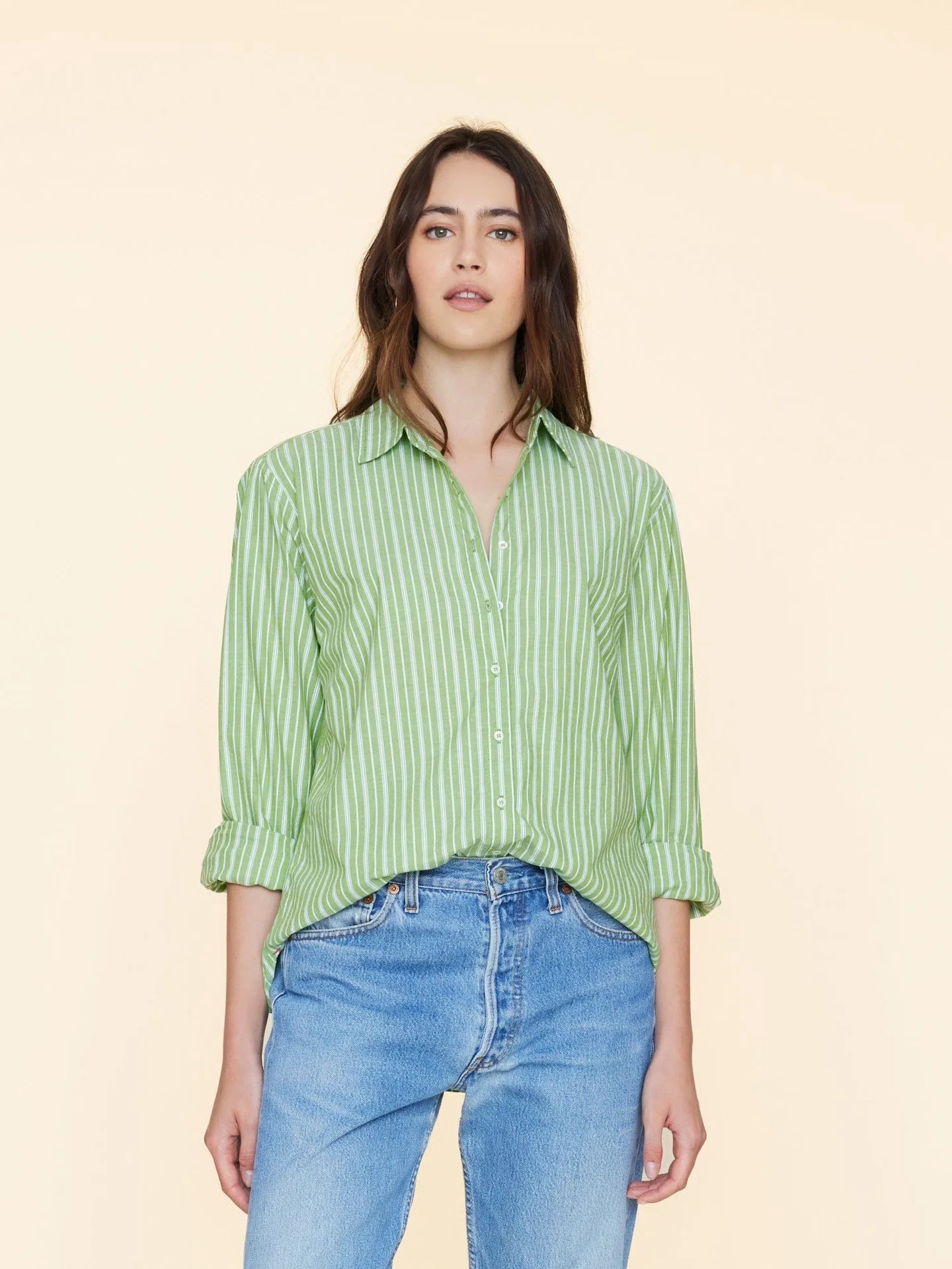 Beau Shirt in Matcha Stripe