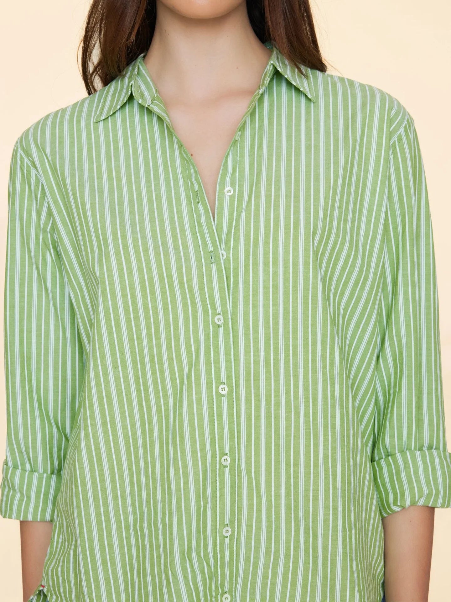 Beau Shirt in Matcha Stripe