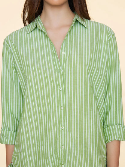 Beau Shirt in Matcha Stripe