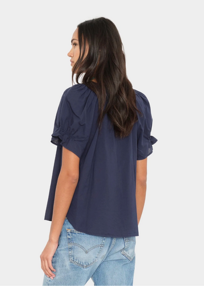 back of Astryde Top in Navy