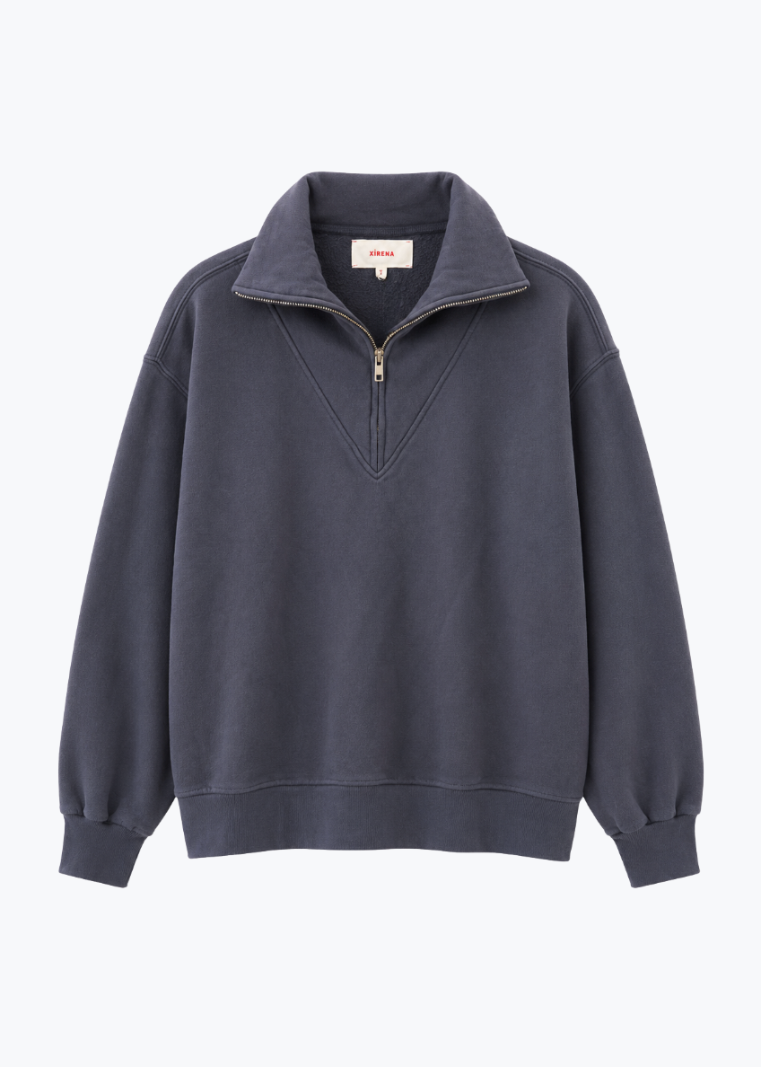 xirena womens Clark Pullover Sweatshirt in Hudson Blue