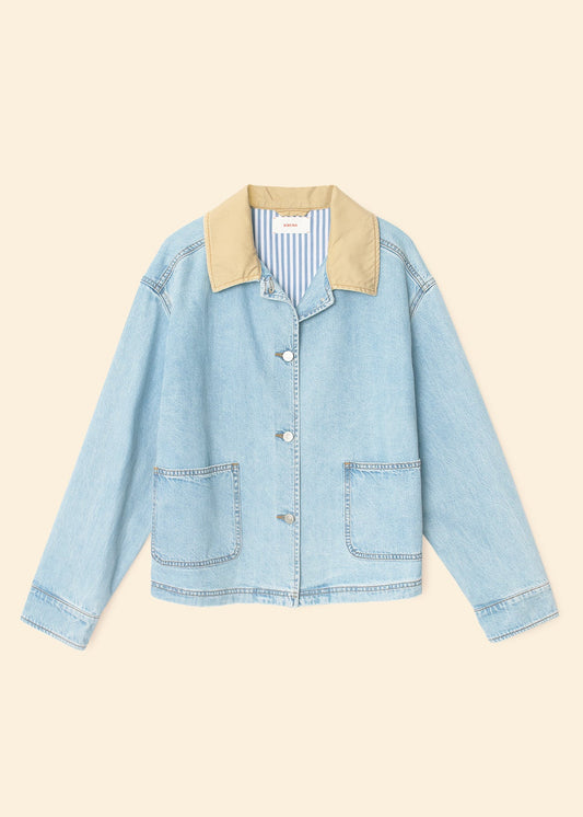 xirena womens Cove Denim Jacket in Blue Cloud