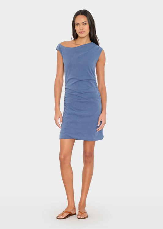 front of Dennie Dress in Vintage Navy
