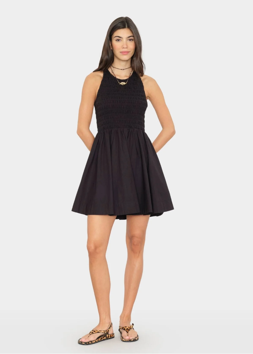 person wearing xirena womens Florie Dress in Black