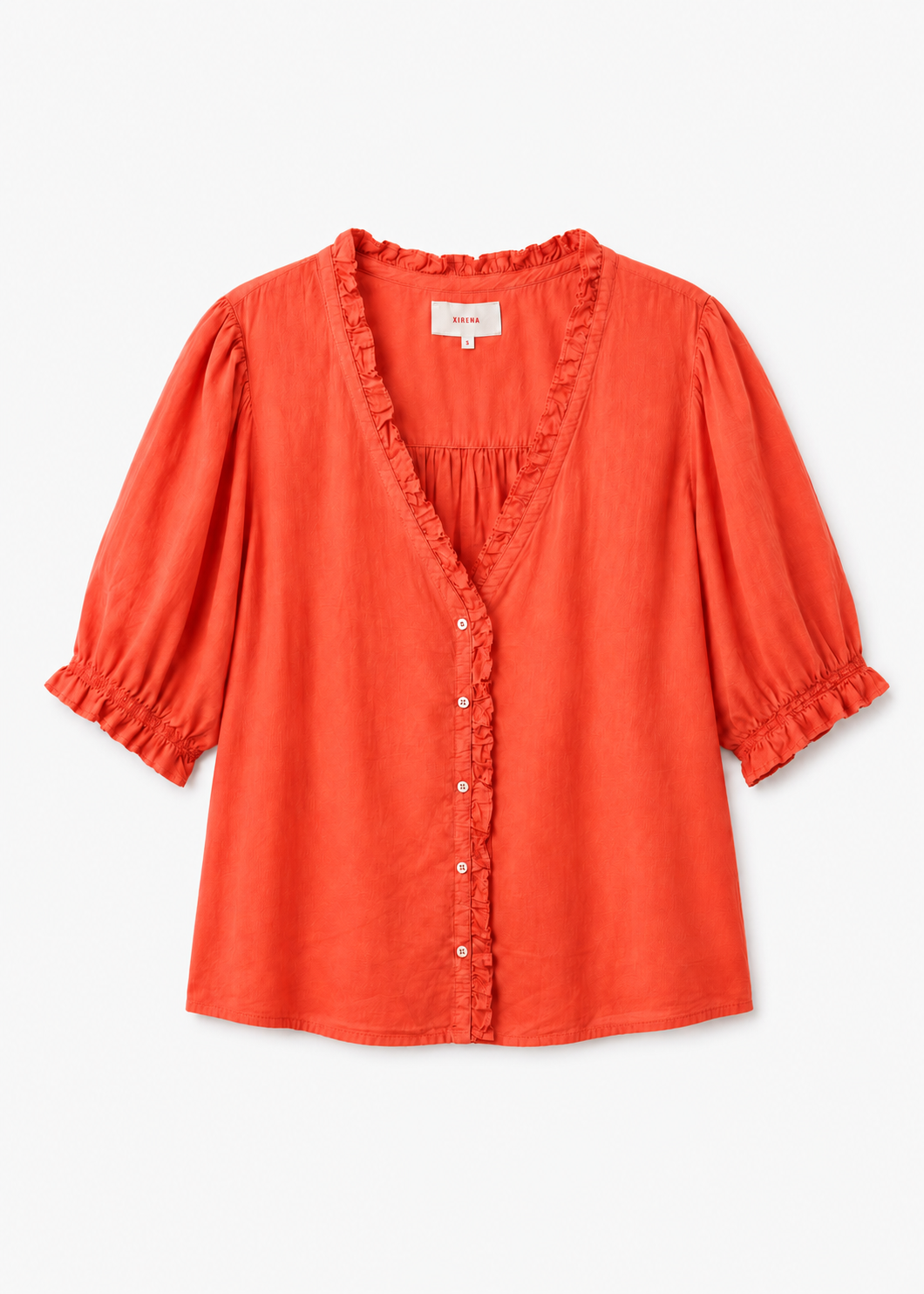 xirena womens Jenna Shirt in Sugar Poppy orange 