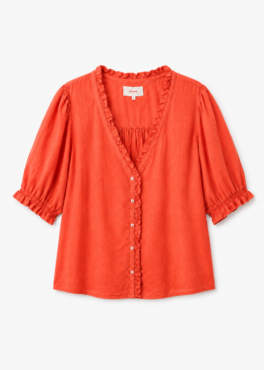 xirena womens Jenna Shirt in Sugar Poppy orange 