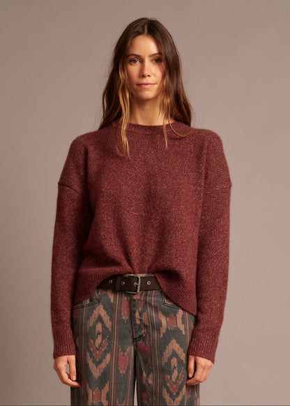 person wearing xirena womens Lela Sweater in Brick Fire